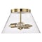 Nuvo Dover 2-Light Small Flush Mount - Vintage Brass with Clear Glass 60/7419 - alternate 2